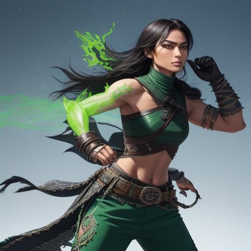 Wyvern Barbarian: Human Shifter with Green Scales