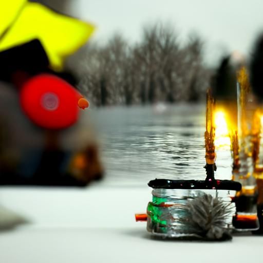 Picturesque Ice Fishing Scene in Natural Lighting