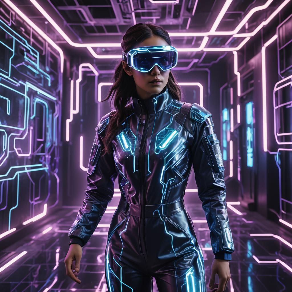 Sleek Neon Interface in Cyberpunk Style