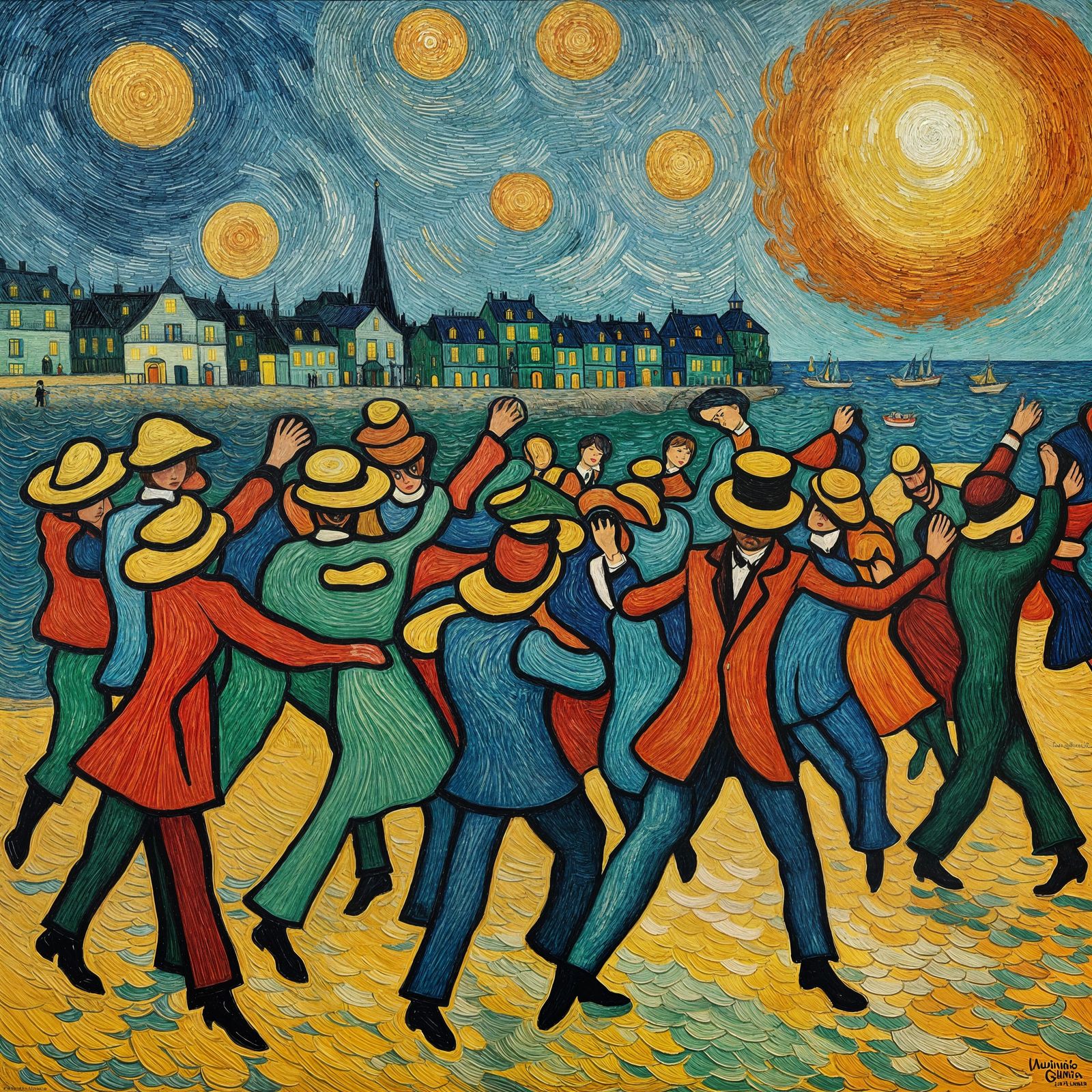 Martian Moulin de la Galette: Post-Impressionist Dance