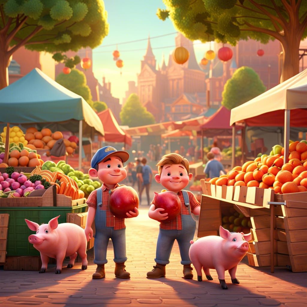 Farmers Market - Pixar Style