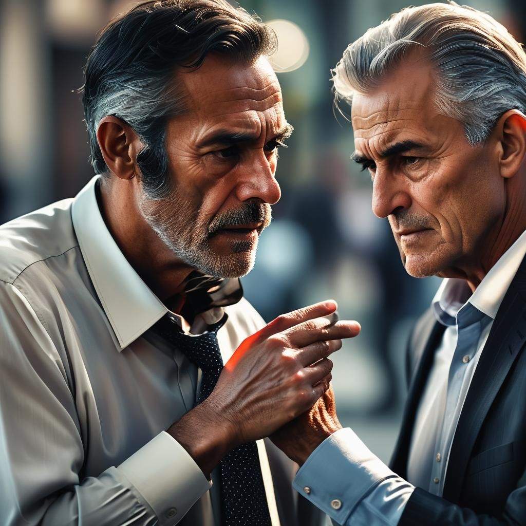 Tense Business Discussion in Hyper-Realistic Photo