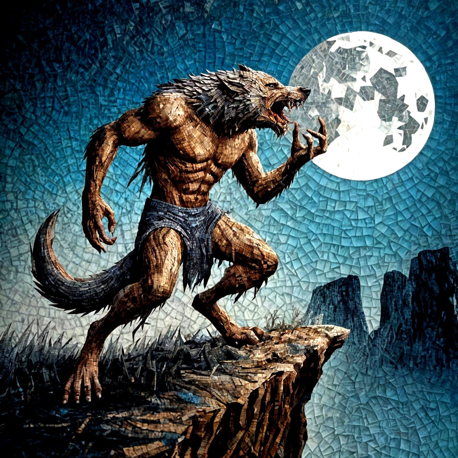 Werewolf Mosaic Fantasy Art