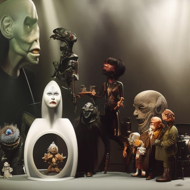 Surreal Stop-Motion Scene in Hyperrealistic Style