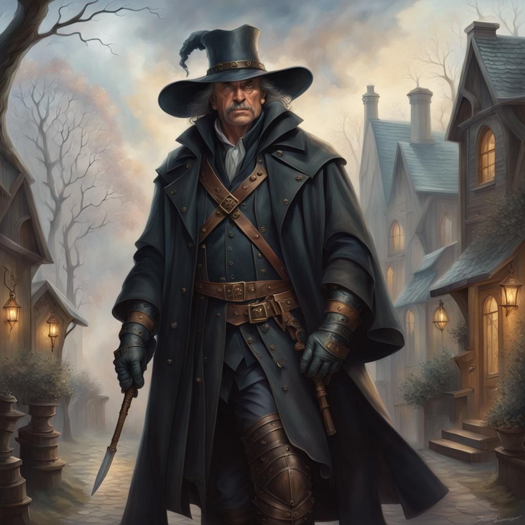 Roguish Man in Shadowed Hat: Historical Fantasy