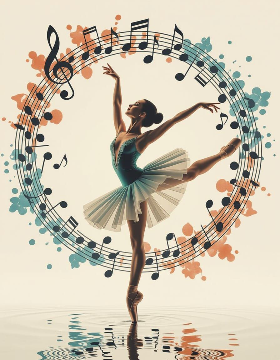 Ballet Dancer in Digital Watercolor Art