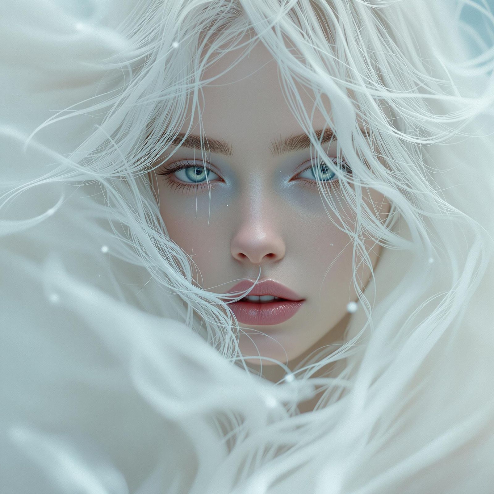 Ethereal Spirit Goddess in Dreamlike Portrait Art