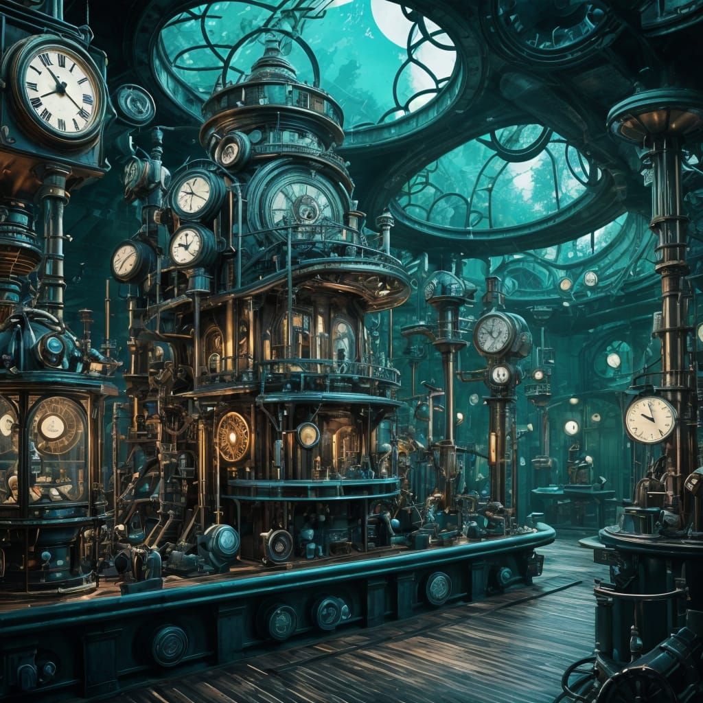 Steampunk Clockwork Forest: Victorian Futurism