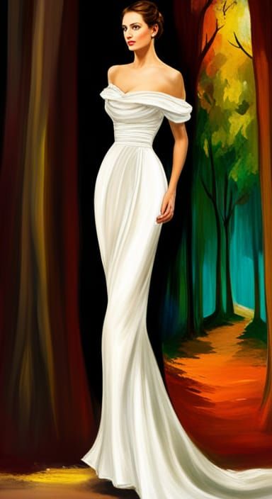 Elegant Woman Walking Through a Seasonal Forest