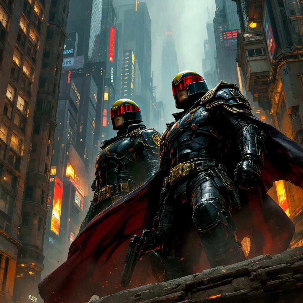 Judge Dredd and PSI Judge Anderson in Mega City One