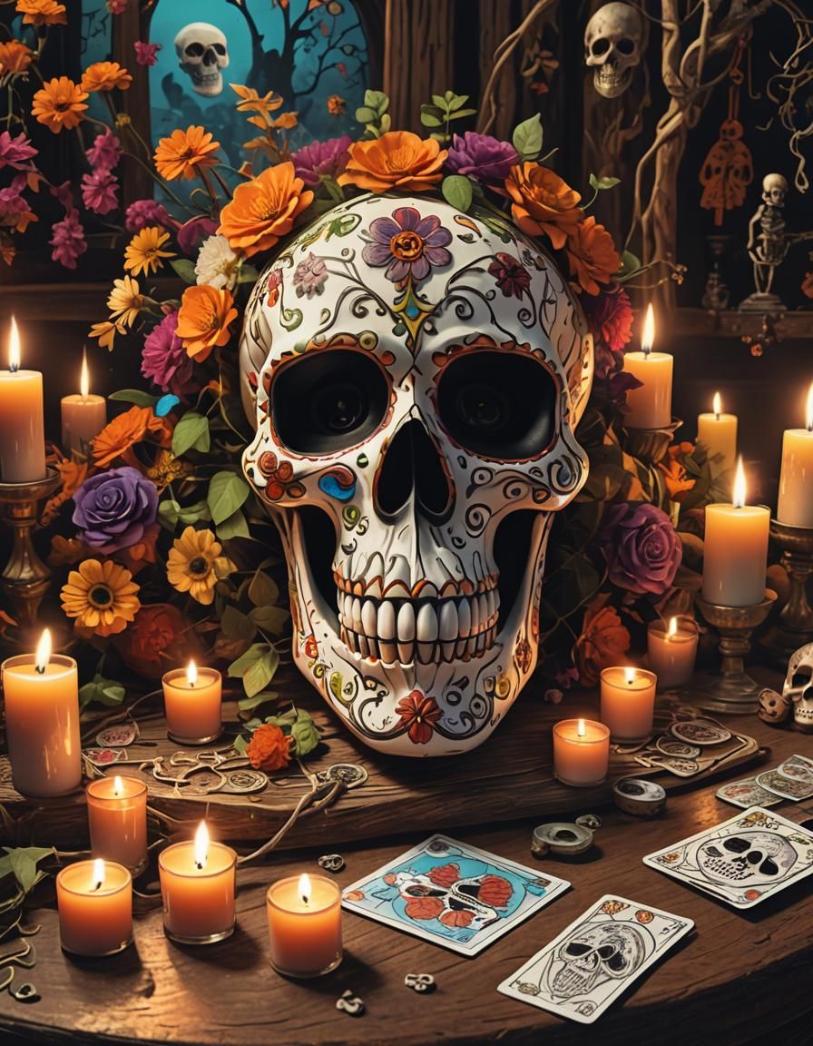 Dia de los Muertos Skull: Fantasy Concept Art