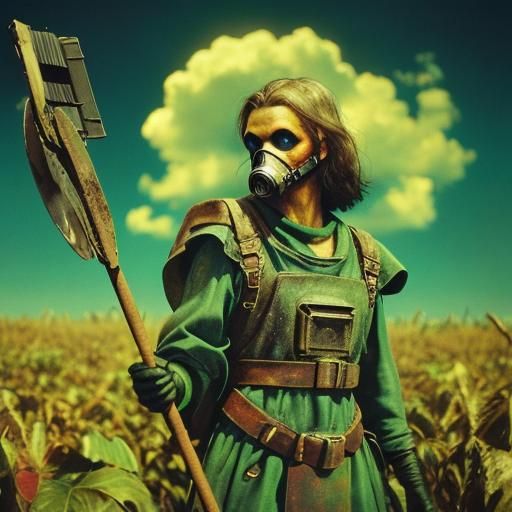 Post-Apocalyptic Mutant in Analog Film Photography Style