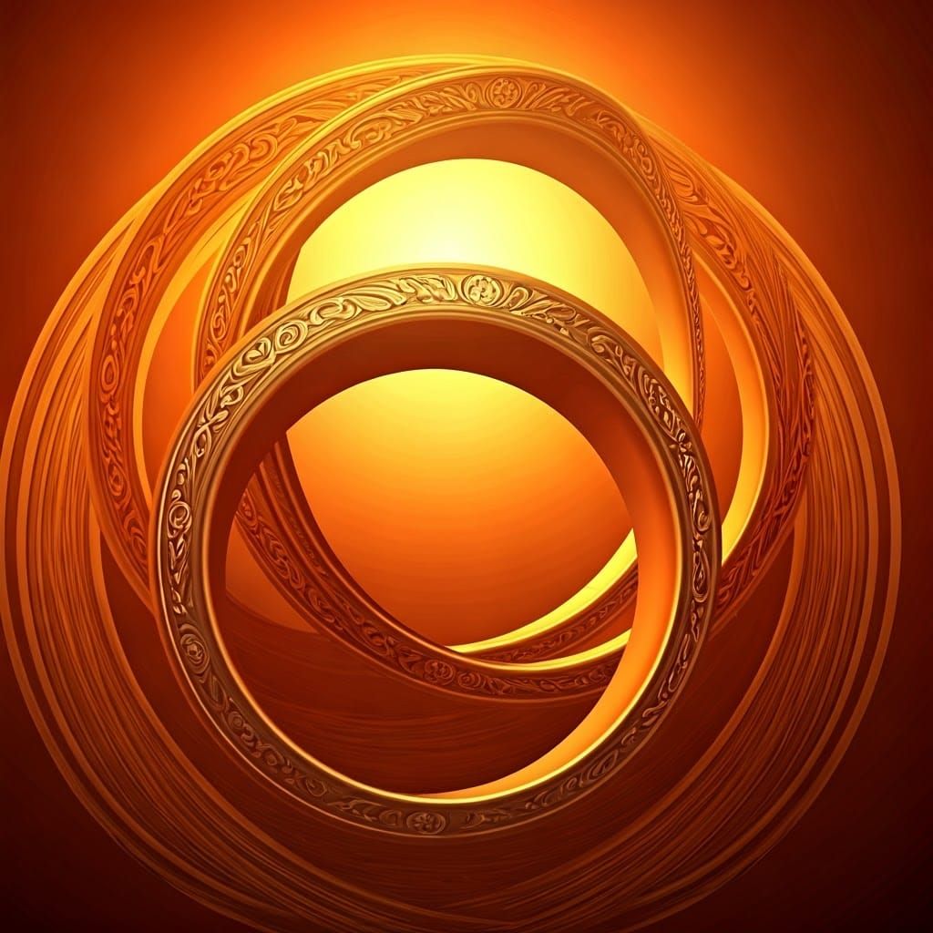 Golden Art Nouveau Masterpiece with Intricate Ornaments