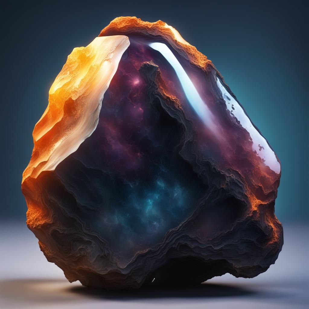 Hyperrealistic Onyx Stone Splash Art
