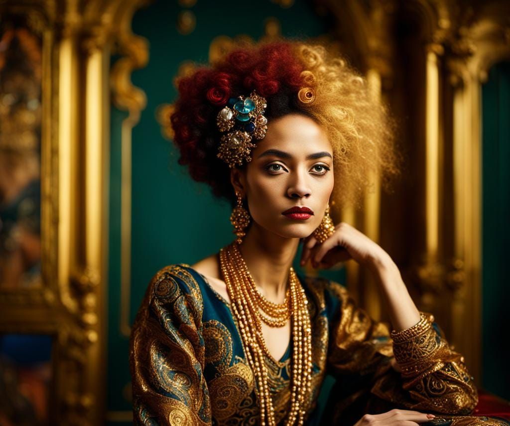 Detailed Portrait of Woman with Jewelry