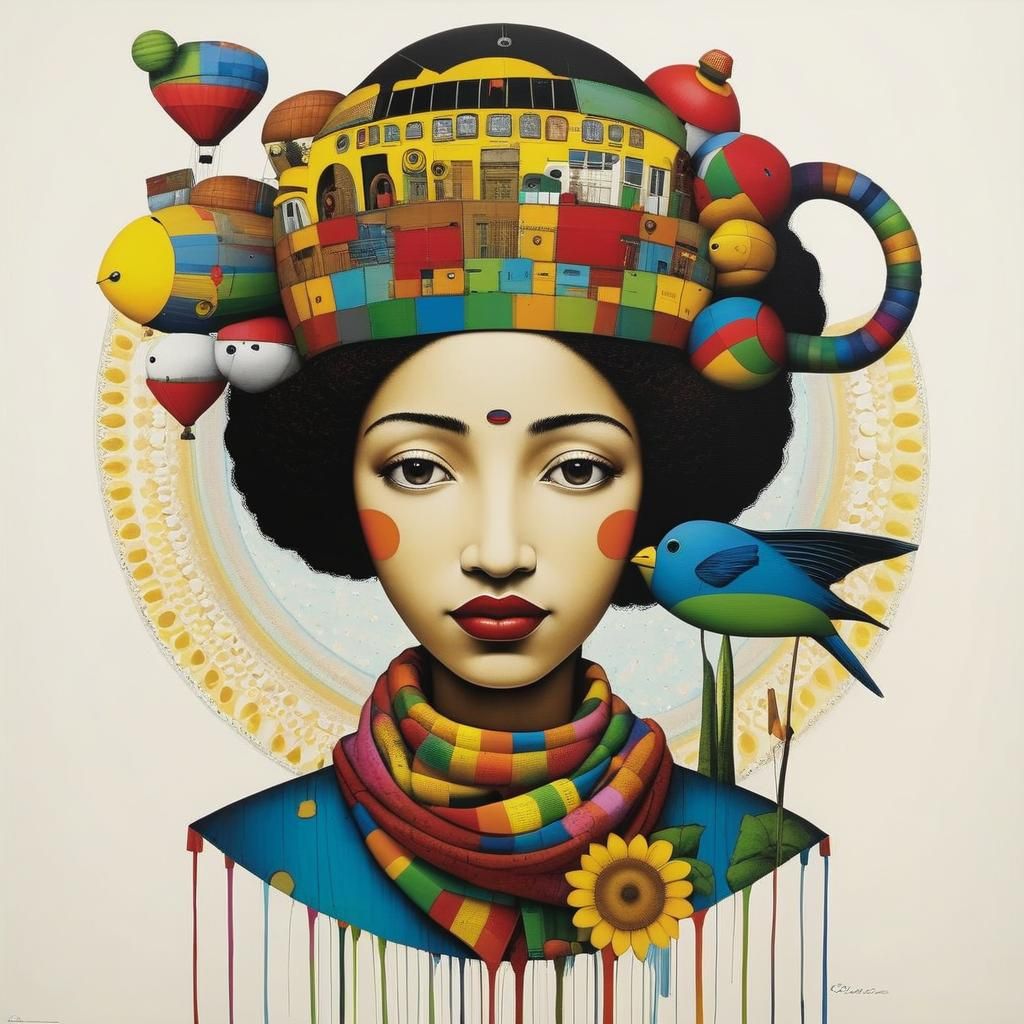 Brazilian Street Art Mural in Os Gemeos Style