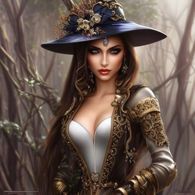 Beautiful Woman with Stunning Features in Royo Style