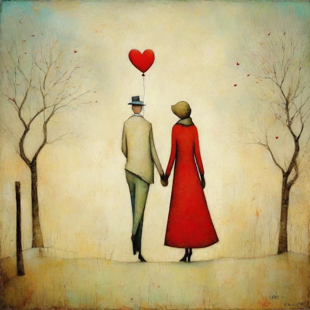 Romantic Couple Embracing in Love