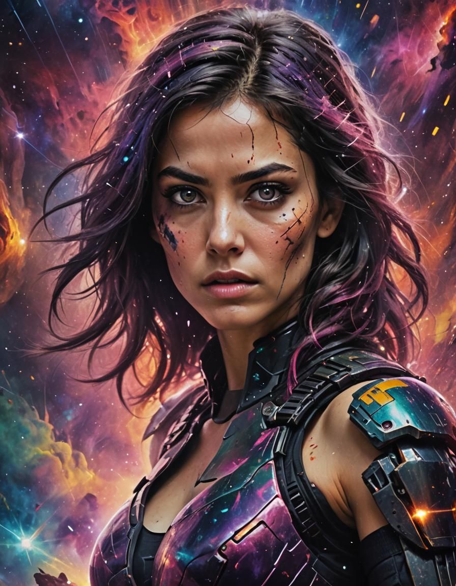 A futuristic cyber soldier