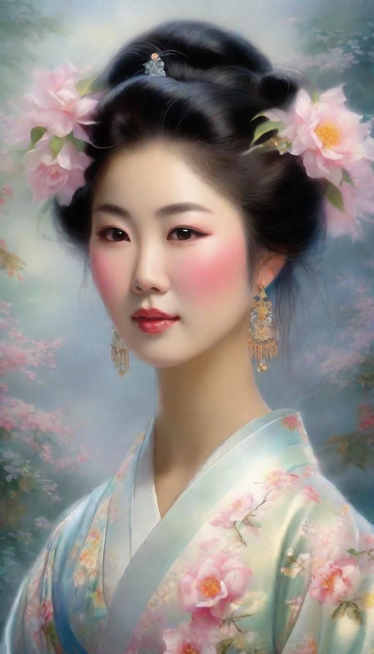 Beautiful Asian Lady in Ethereal Fantasy Style