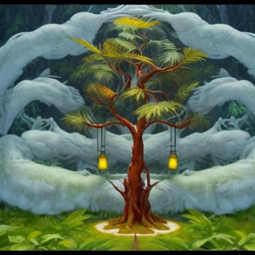 Fantasy Forest Concept Art in Oil on Canvas