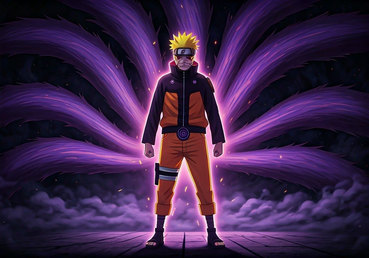 Naruto's Kyubi Transformation: A Dark Fantasy Photograph