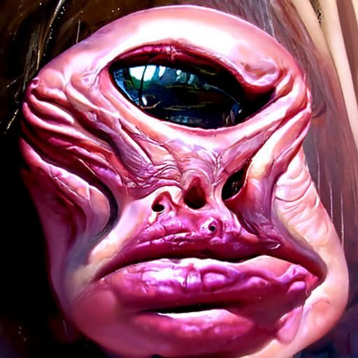 Unsettling Botox Transformation: Oil Painting