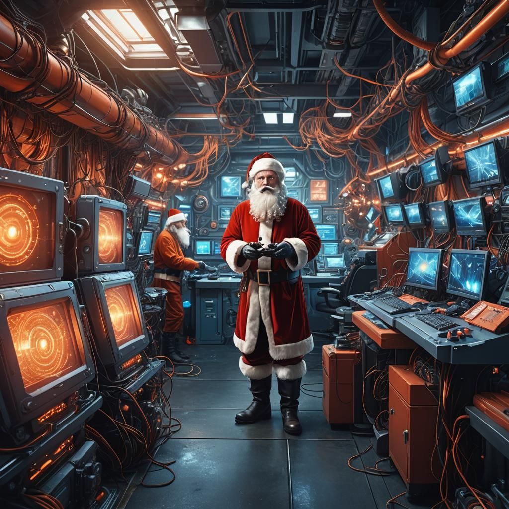 Santa Claus Busted in Futuristic Elf Workshop