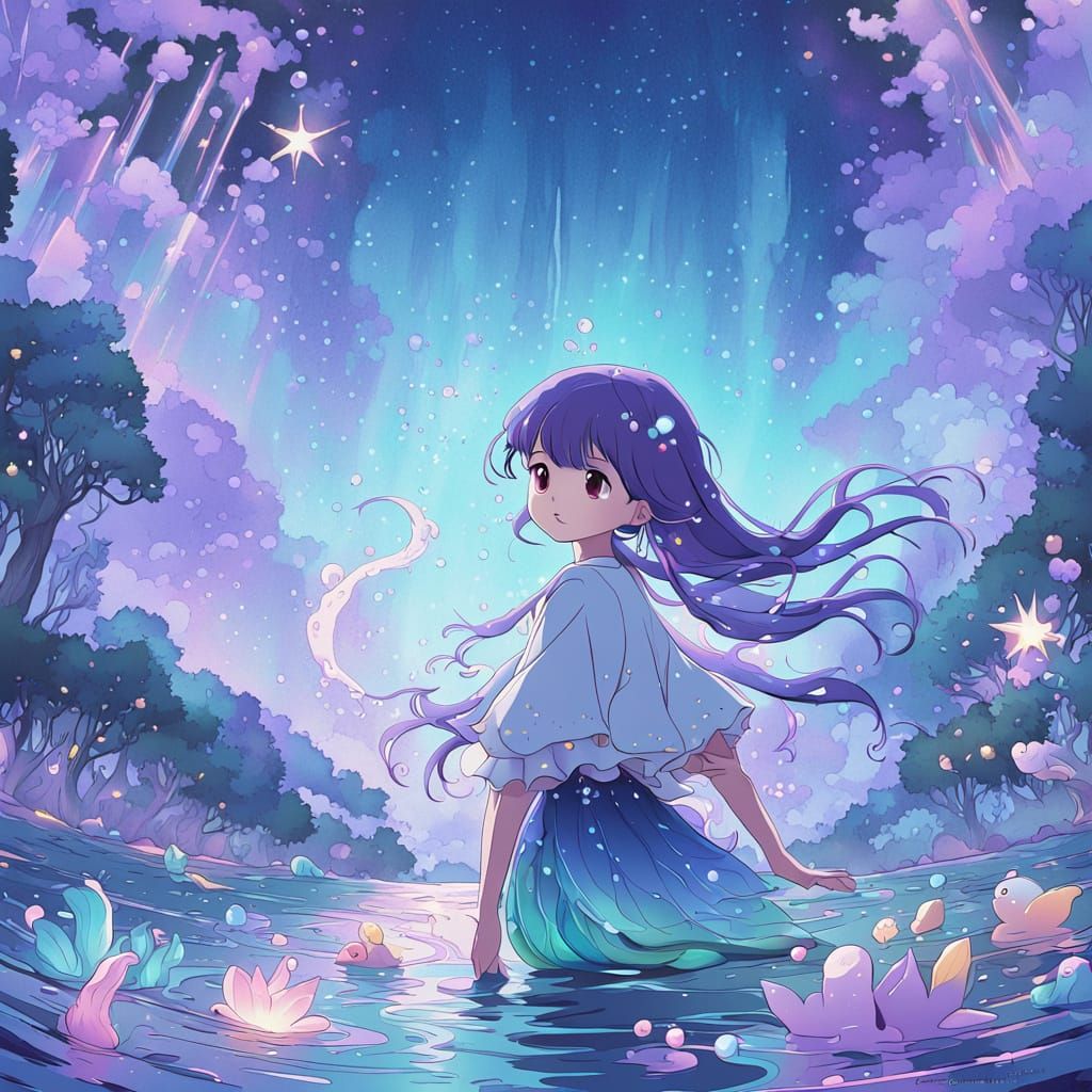Magical Mermaid in Vibrant, Dreamy Waters