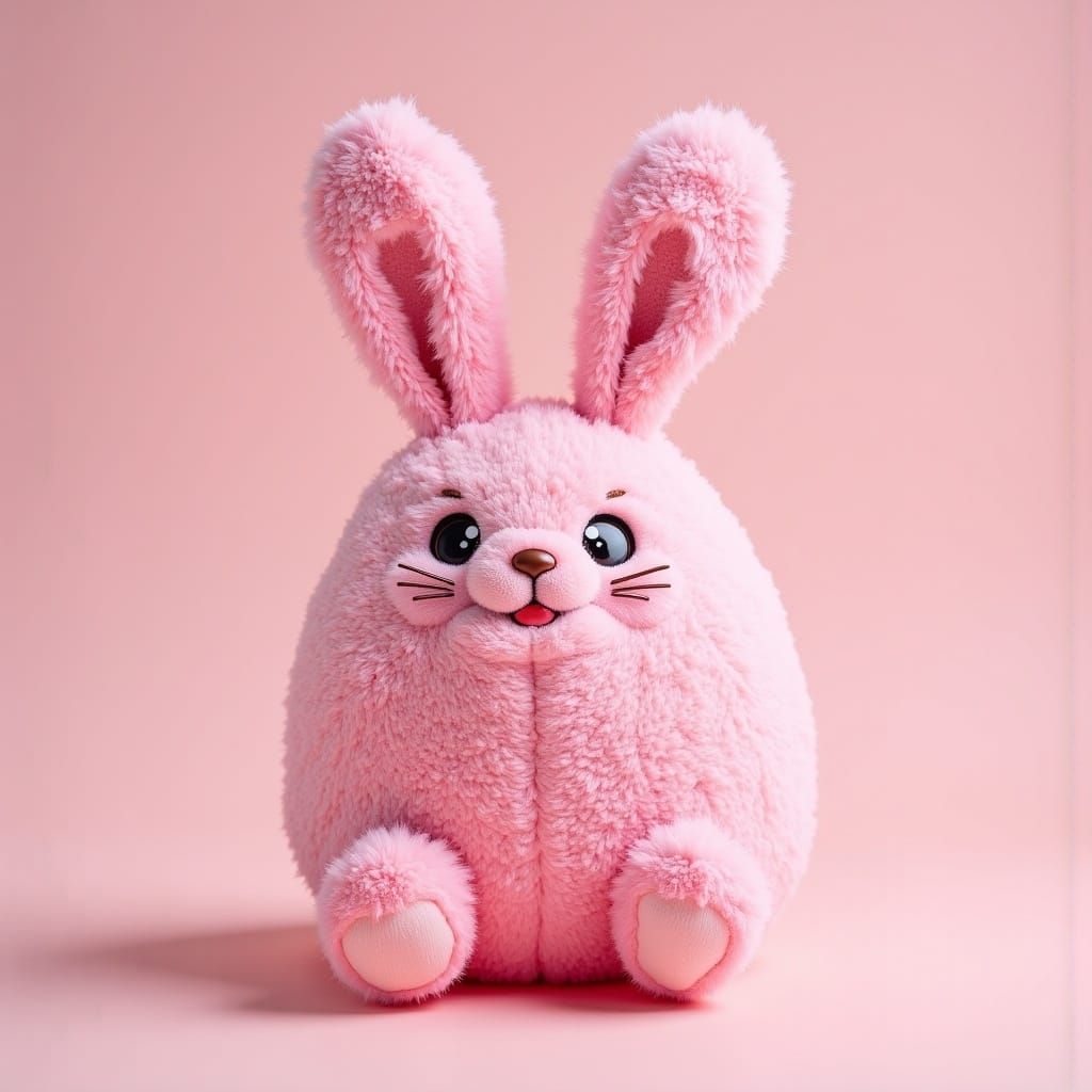 Cute Pink Cottonball Bunny