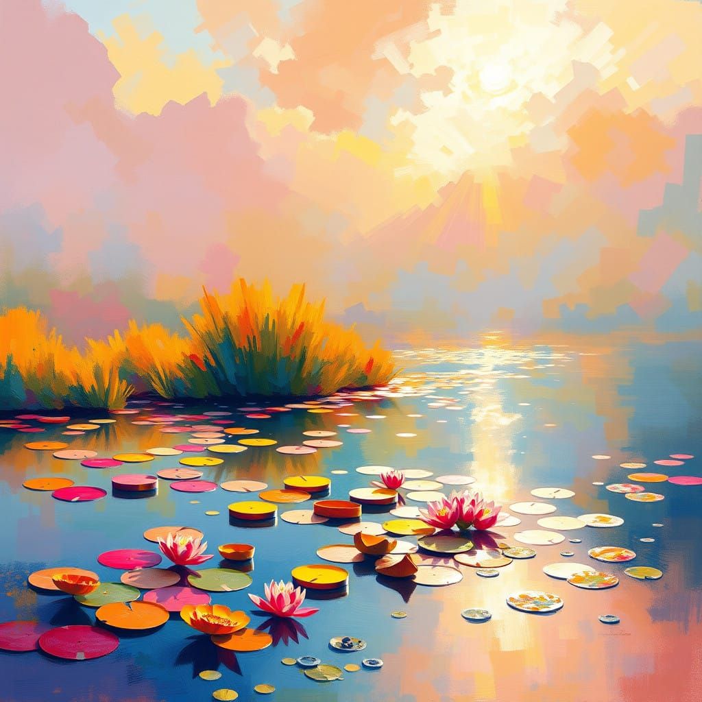 Dreamy Landscape with Warm Sunlight and Soft Focus
