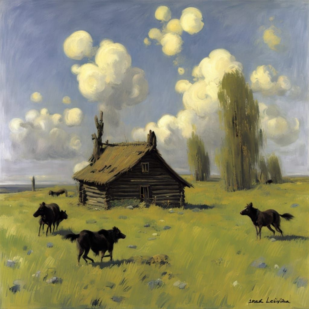 Man Gazing into Steppes, Dark Secrets in Eyes