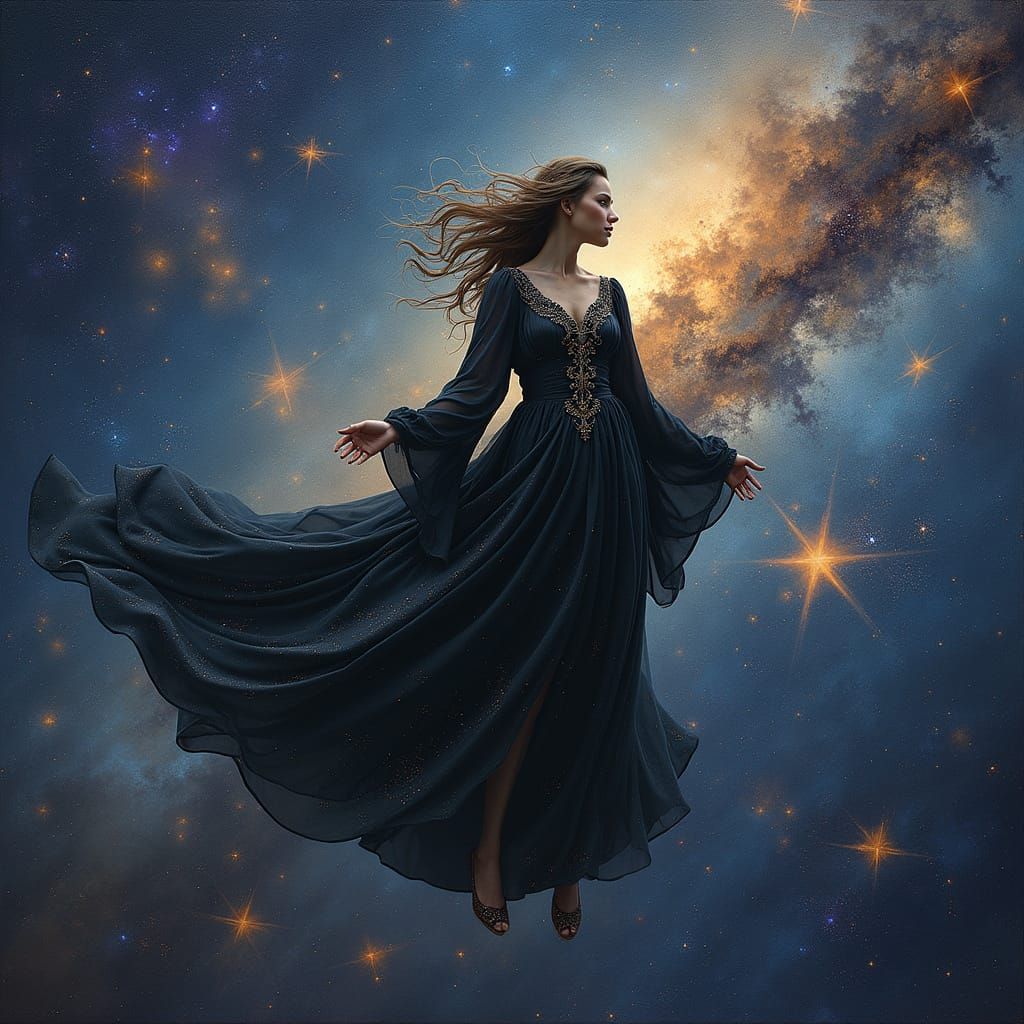 Celestial Goddess in Milky Way: A Digital Masterpiece