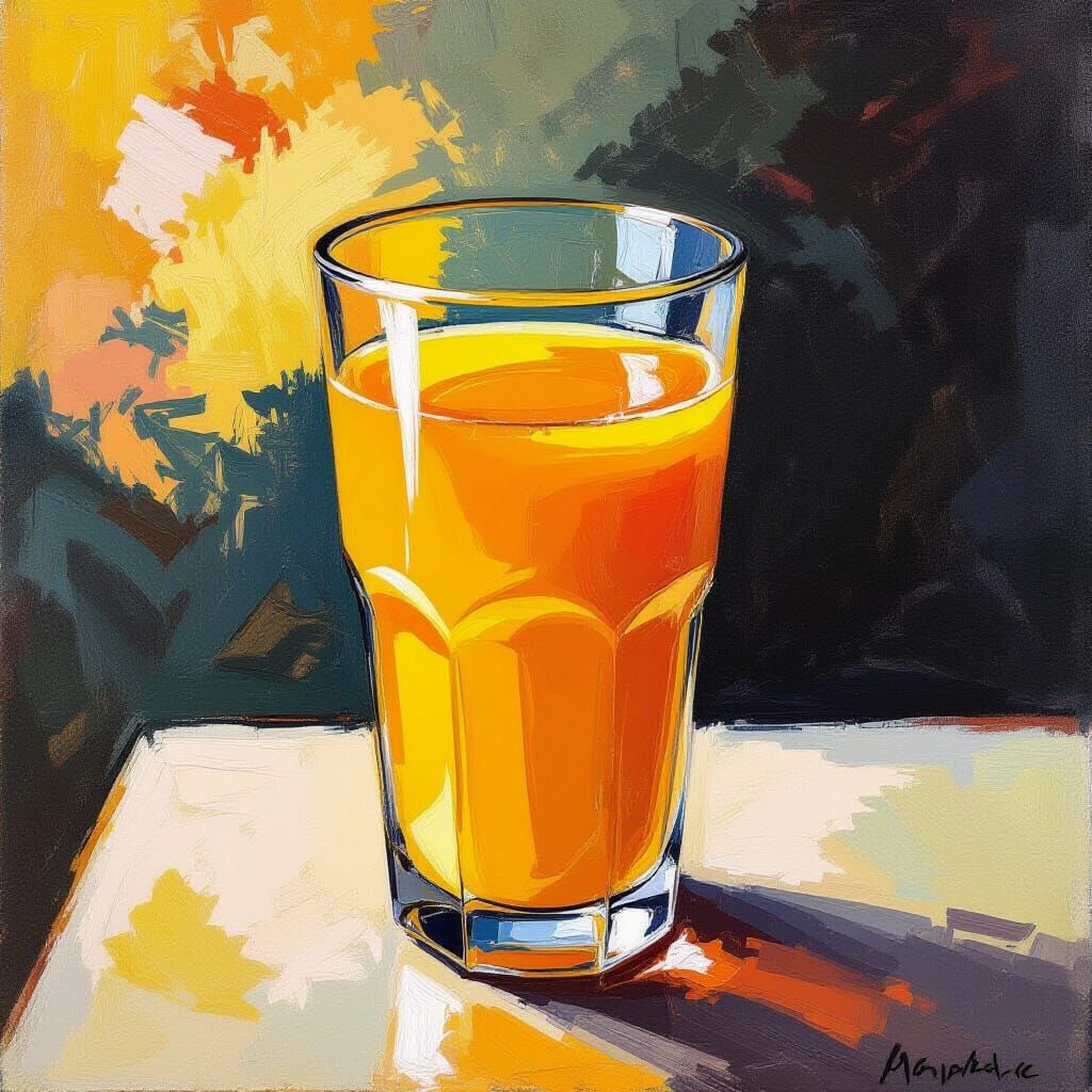 Fresh Orange Juice in Fauvist Style