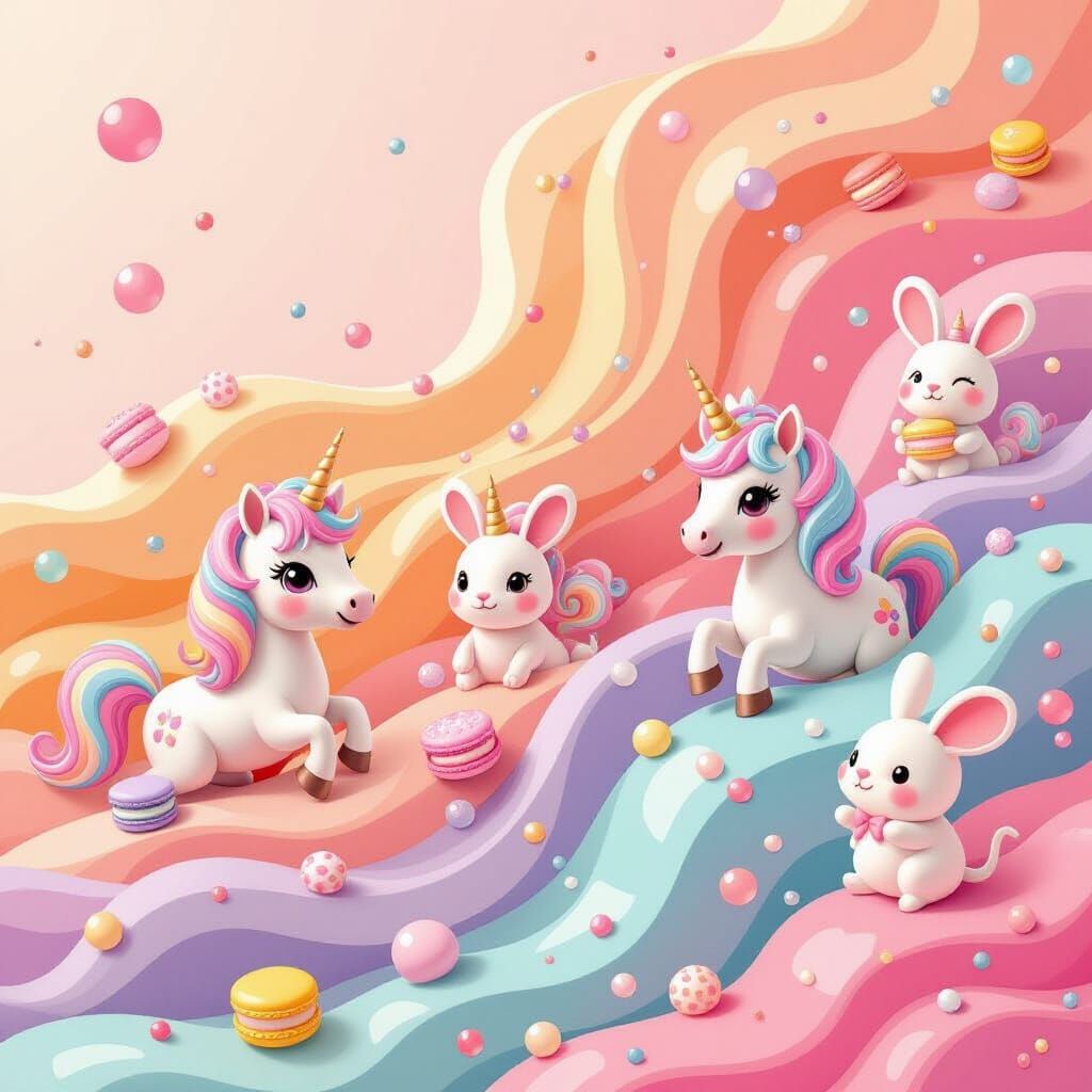 Pastel Candy Paint Wonderland in Pop Art Style