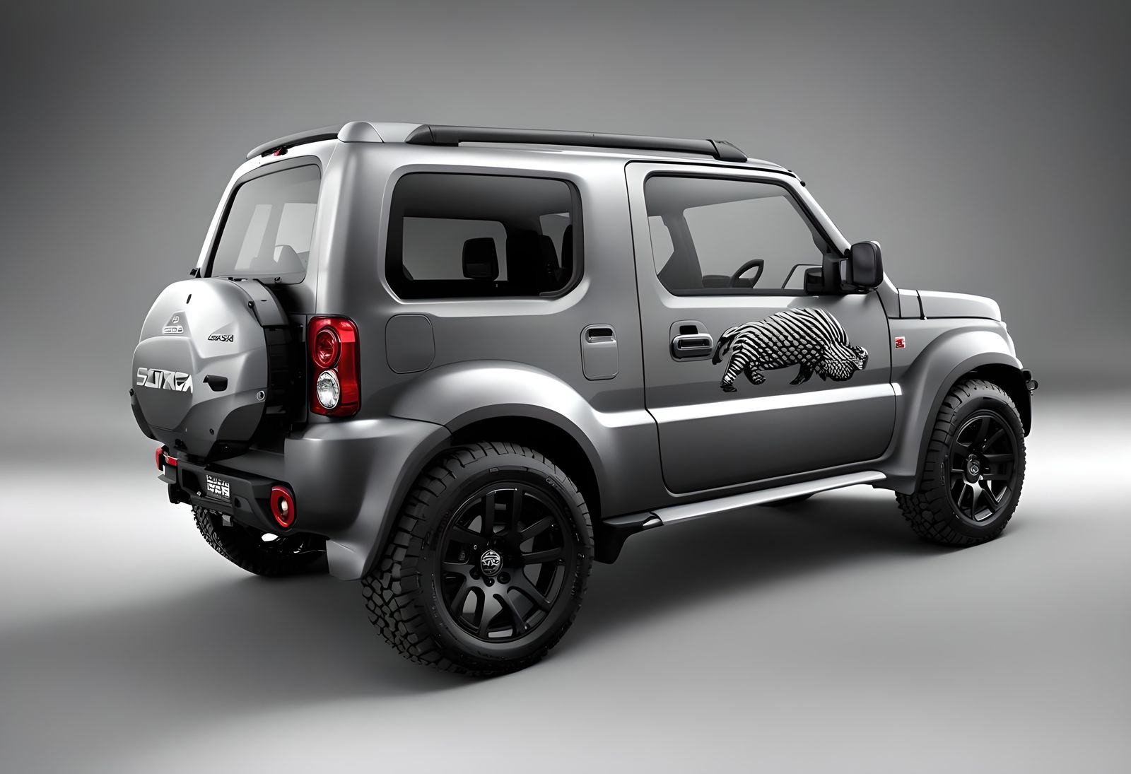 Customized Suzuki Jimny Sierra with Rhino Sticker