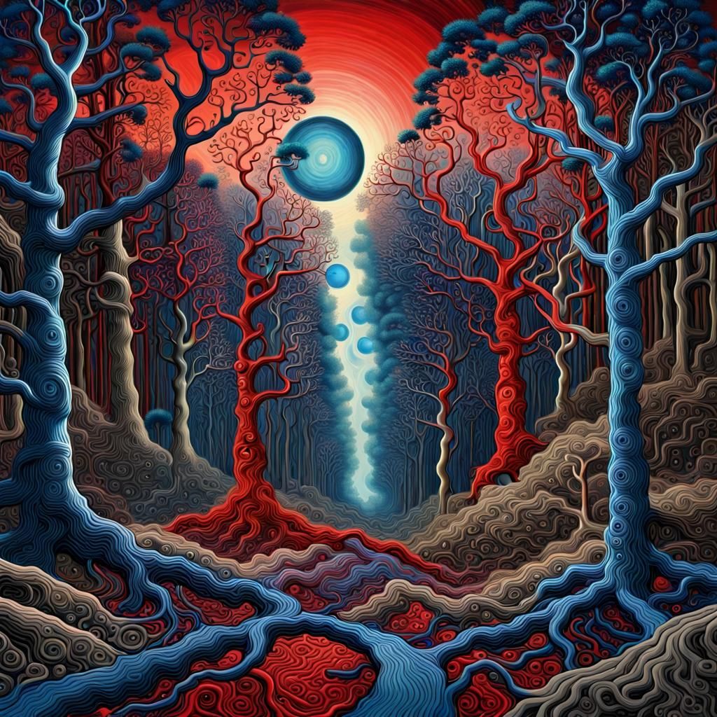 Liquid Metal Forest: A Dystopian Dreamscape