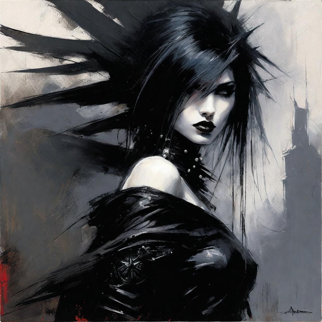 Gothic Punk Girl in Dark Fantasy Style
