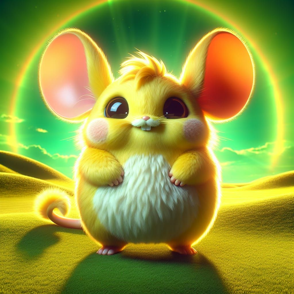 Pikachu on Golf Course in 3D Digital Art