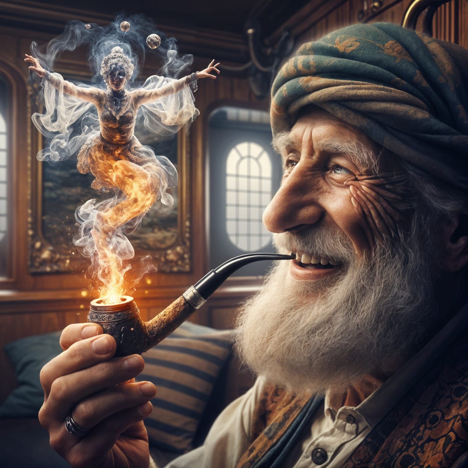 Macro Photo: Sailor's Pipe Smoke Forms Dancing Woman