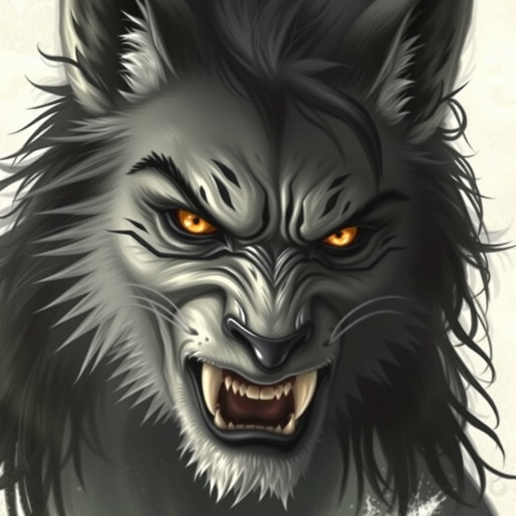 Charismatic Lycanthrope: Alluring Werewolf Portrait