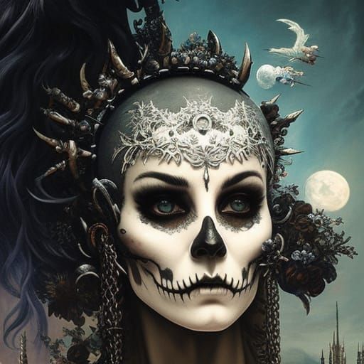 Lunar Skull Punk Rock Fantasy Art