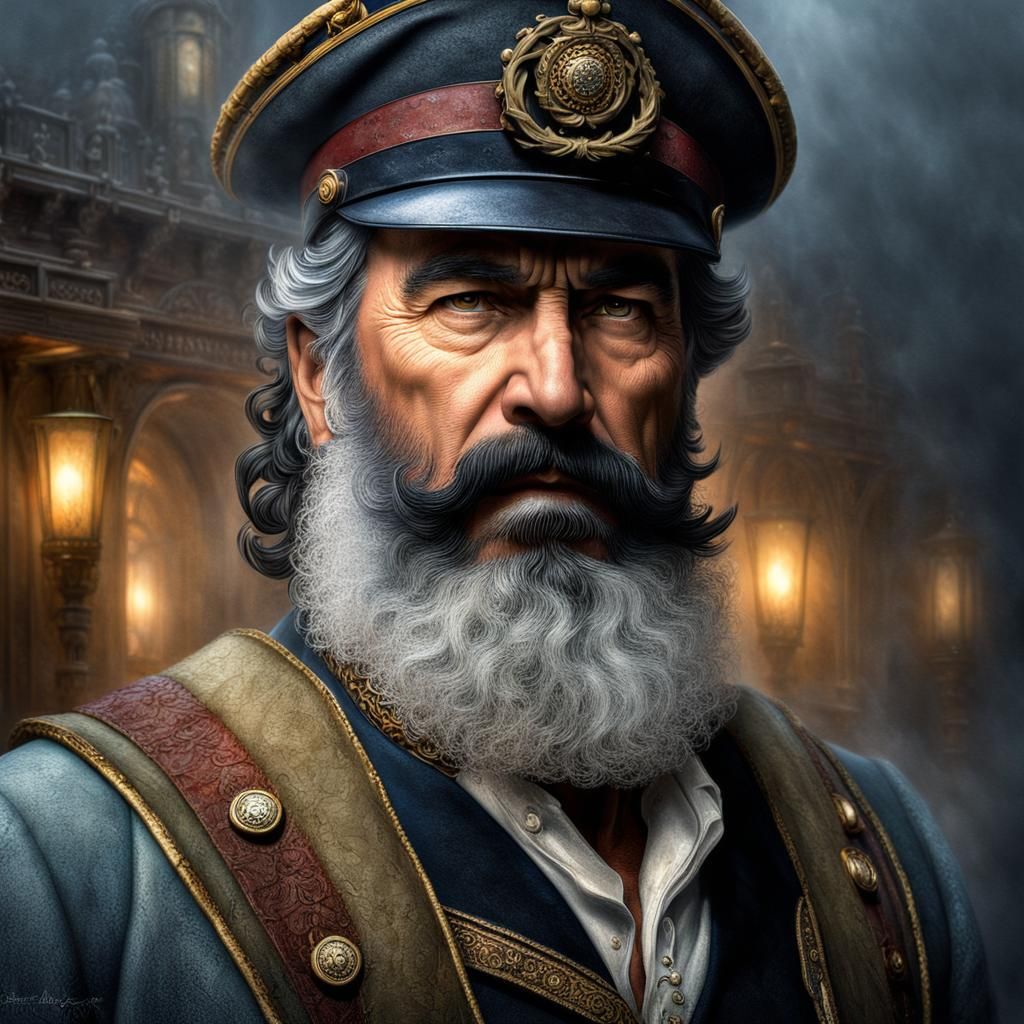 Ethereal Portrait of a Weathered Ship Captain