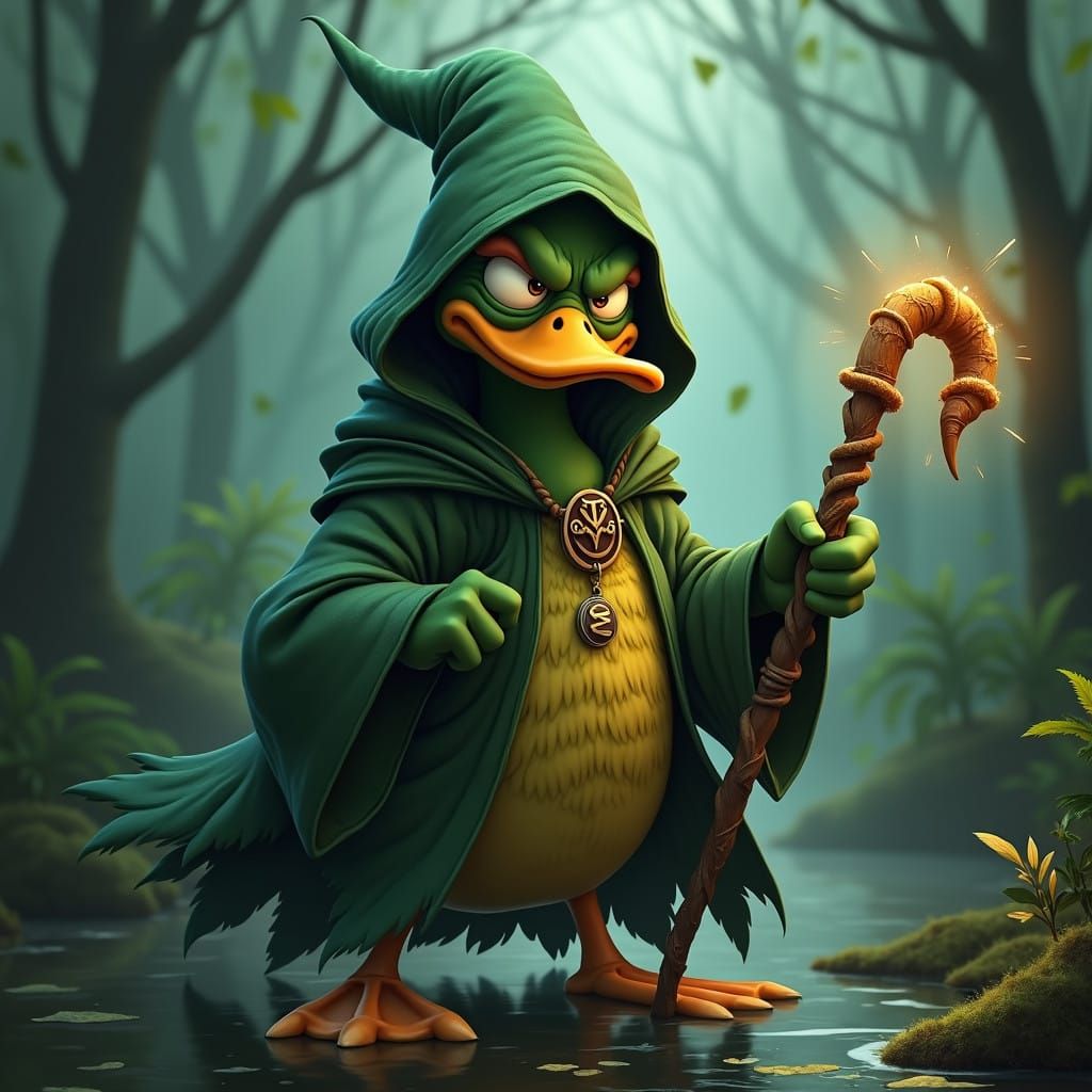 Mystical Duck Mage in Mossy Swamp