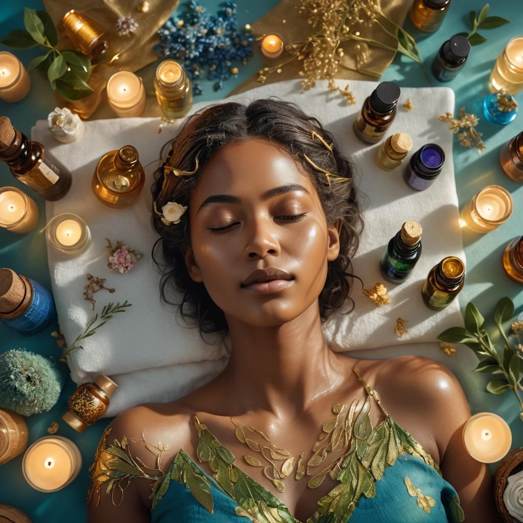 Serene Woman's Massage in Soft Golden Light