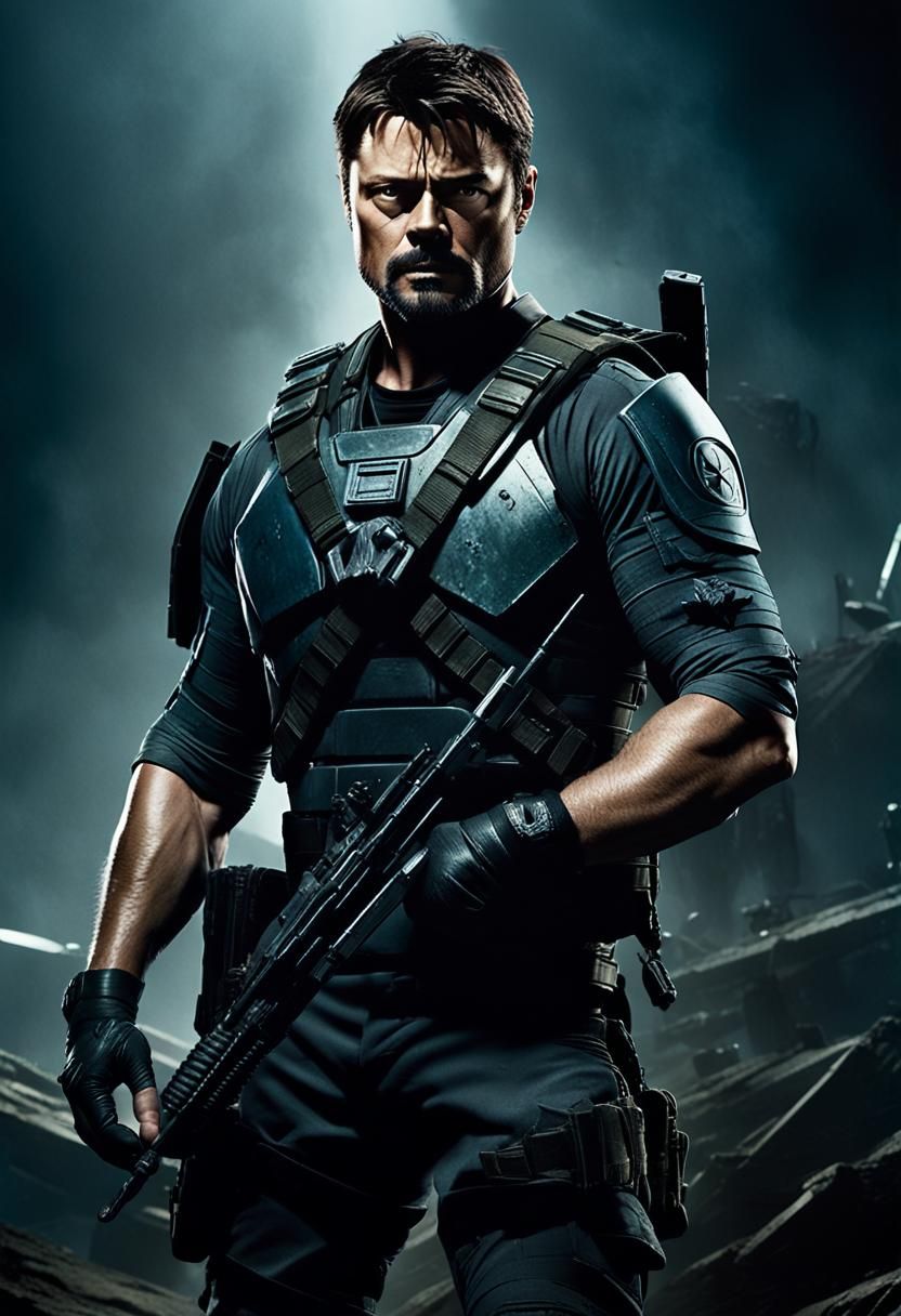 Cinematic Film Still of Soldier in Comic Book Style