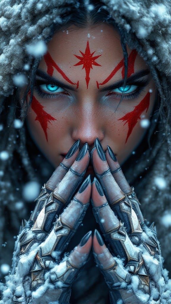 Warrior Woman in Dark Fantasy Portrait