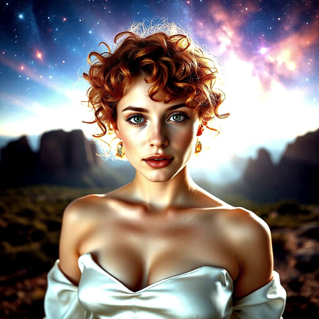 Cosmic Portrait with Dramatic Lighting