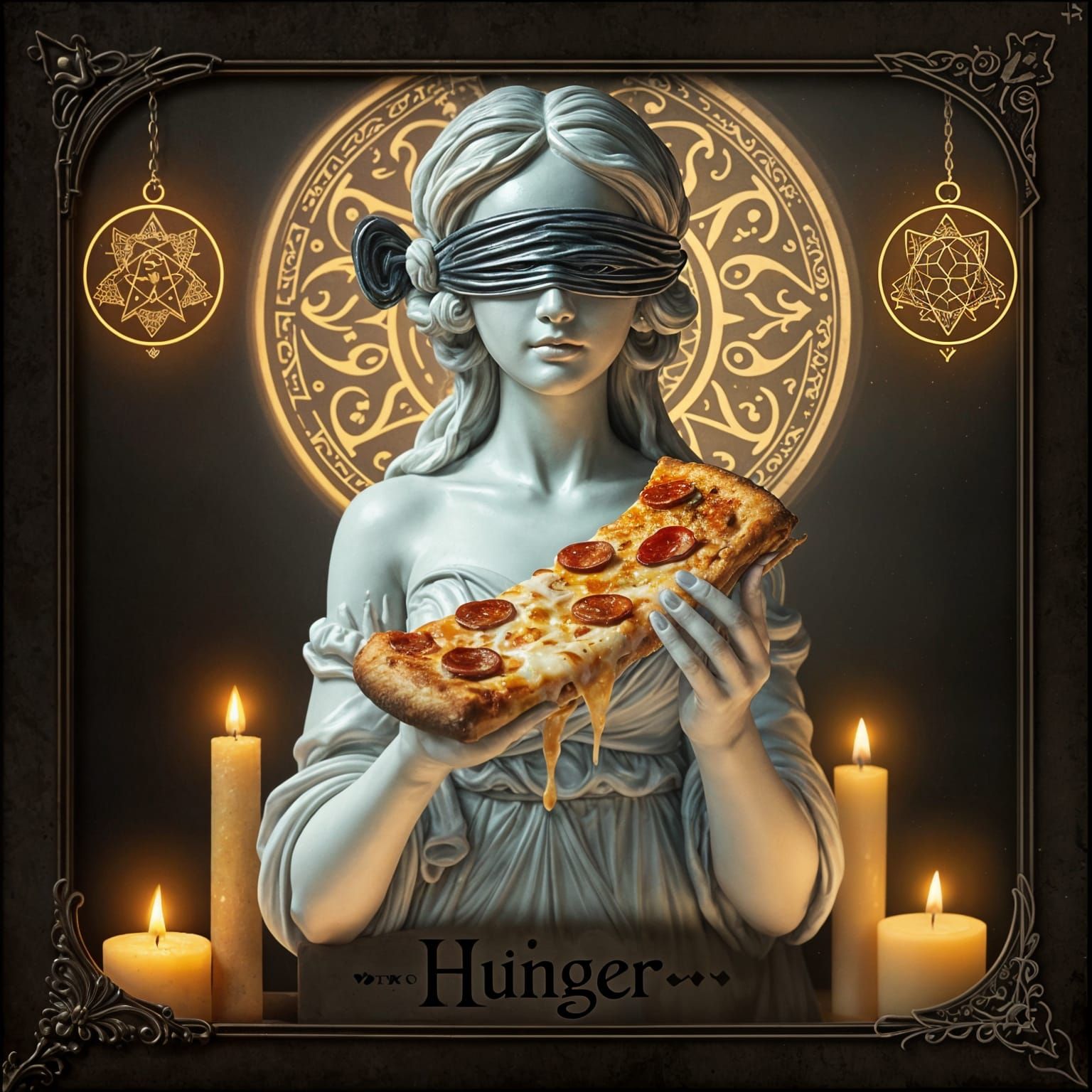 Mystical Tarot Card: Hunger and the Pizza Offering