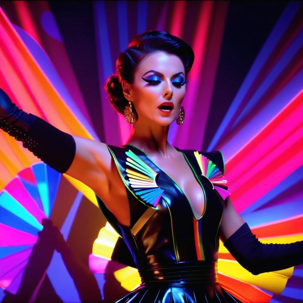 Corinne Drewery Dances with Hand Fans in Animated Style